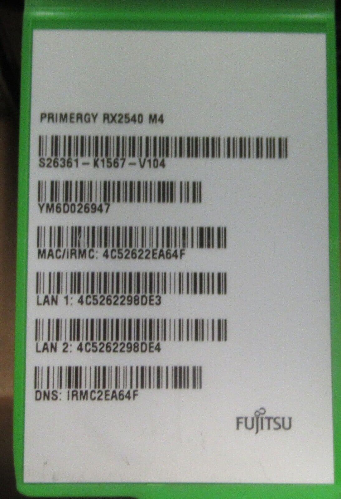Fujitsu Primergy RX2540 M4 4-Core Silver 4112 32GB Ram 10 9TB HDD 2U ...