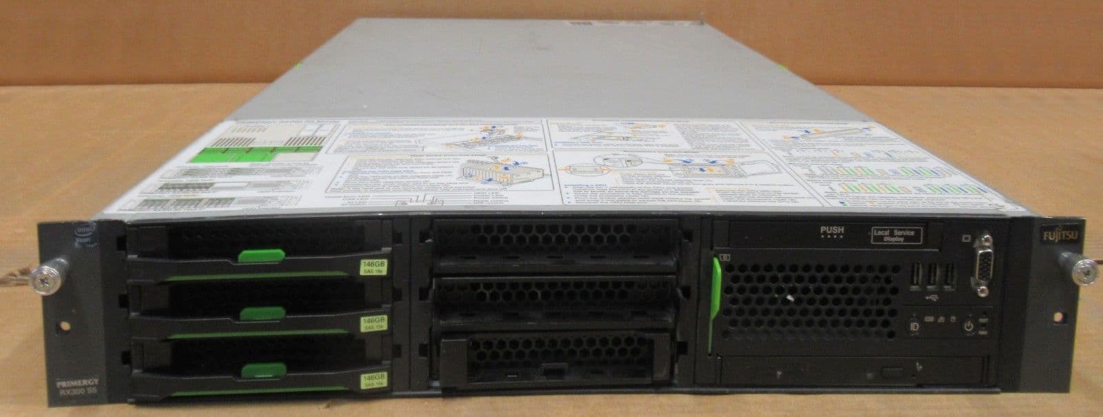 Fujitsu PRIMERGY RX300 S5 1x Quad-Core Xeon E5520 24GB 438GB 2U Server