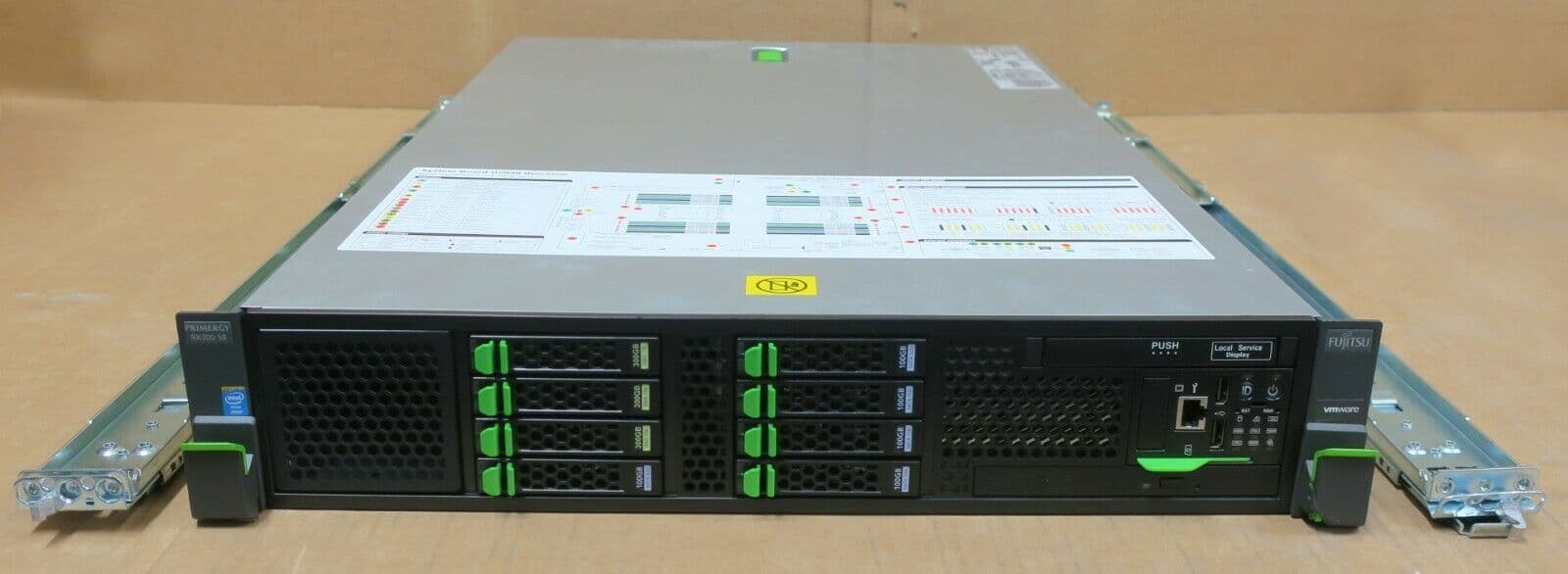 Fujitsu Primergy RX300 S8 2x 10C E5-2660v2 64GB 5x 100GB SSD 3x 300GB ...