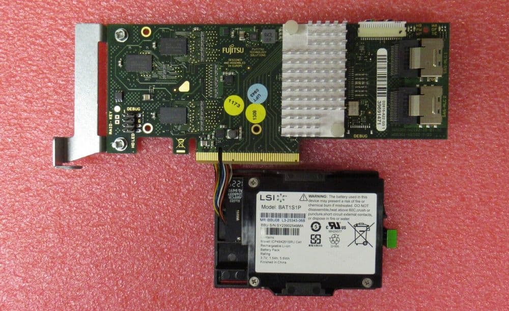 Fujitsu Raid Controller SAS 6Gb/s D2616A22 With iBBU08 Battery Battery