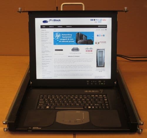 Fujitsu RC25 Rackmount 17" TFT 1U Rack Console KMM S26361-K1387-V200 A3C40124218