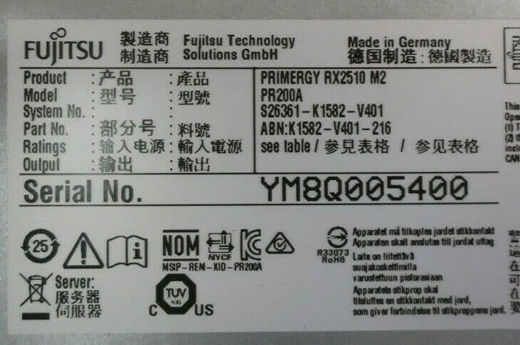 Fujitsu RX2510 M2 Xeon 8-Core E5-2620v4 2 10GHz 8GB Ram 300GB HDD 1U ...