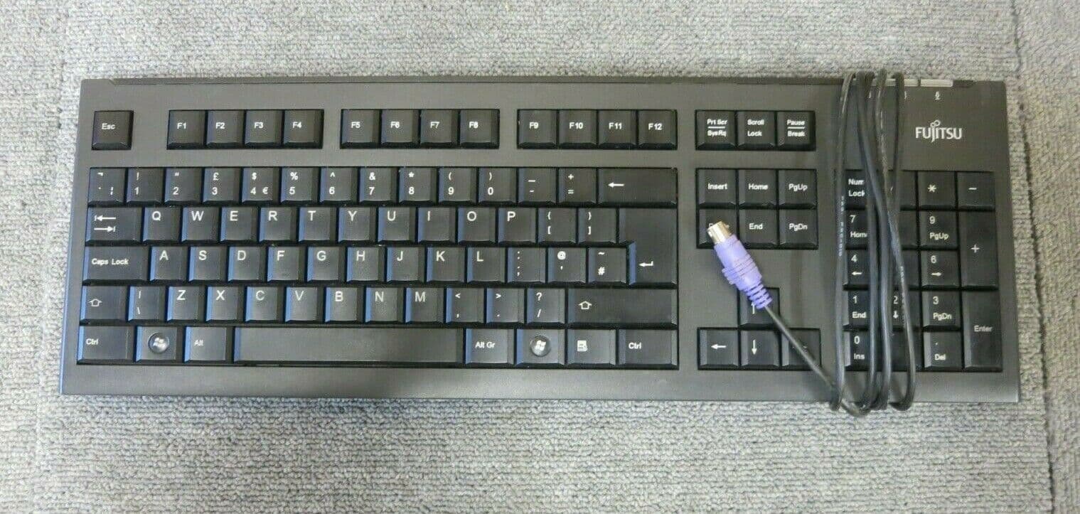 Fujitsu S2638-K551-L465 KB400 Black Slimlime Design UK PS/2 Wired Keyboard