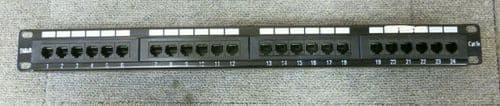 Gerenic T568A/B 19" CAT5e 1U 24 Port RJ45 Elite Patch Panel Black