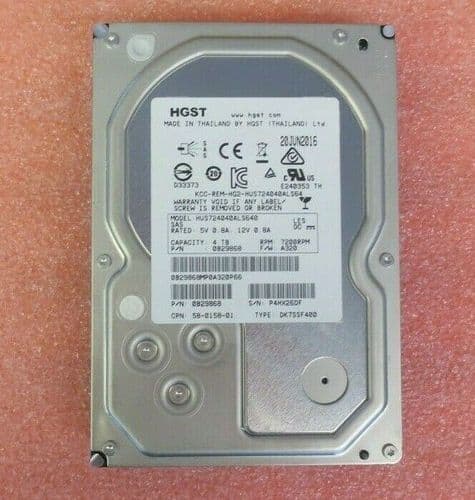 HGST Ultrastar 7K4000 4TB SAS 6Gb/s 3.5" 7.2K 64MB Hard Drive HUS724040ALS640