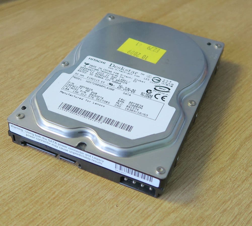 Hitachi Deskstar HDS7280080PLA380 3 5" 80GB 7 2KHard Drive HDD 0A32074