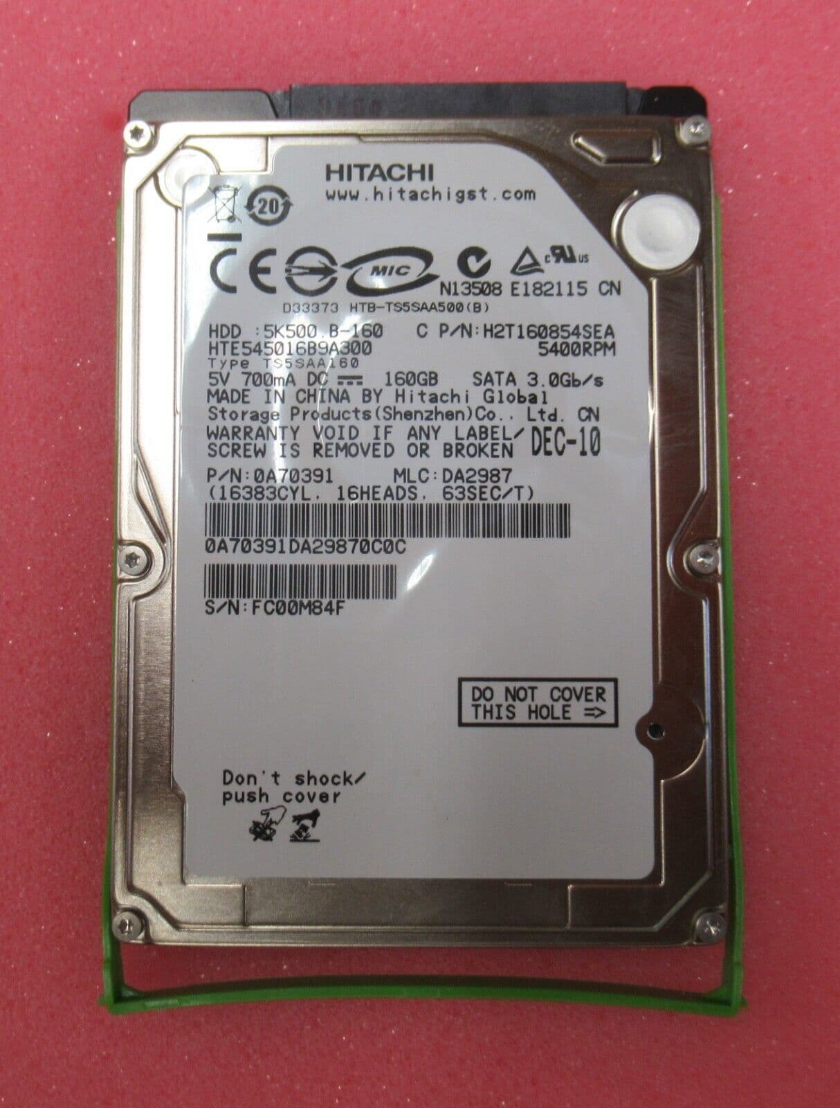 Hitachi H2T160854SEA 160GB SATA 3Gb/s 5400RPM 8MB 2 5" HDD Hard Drive ...
