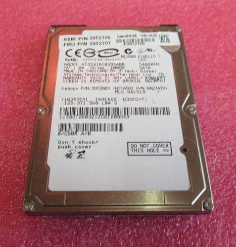 Hitachi HTS541010G9SA00 Travelstar 5K100 100GB 5400RPM 8MB 2.5" Internal HDD