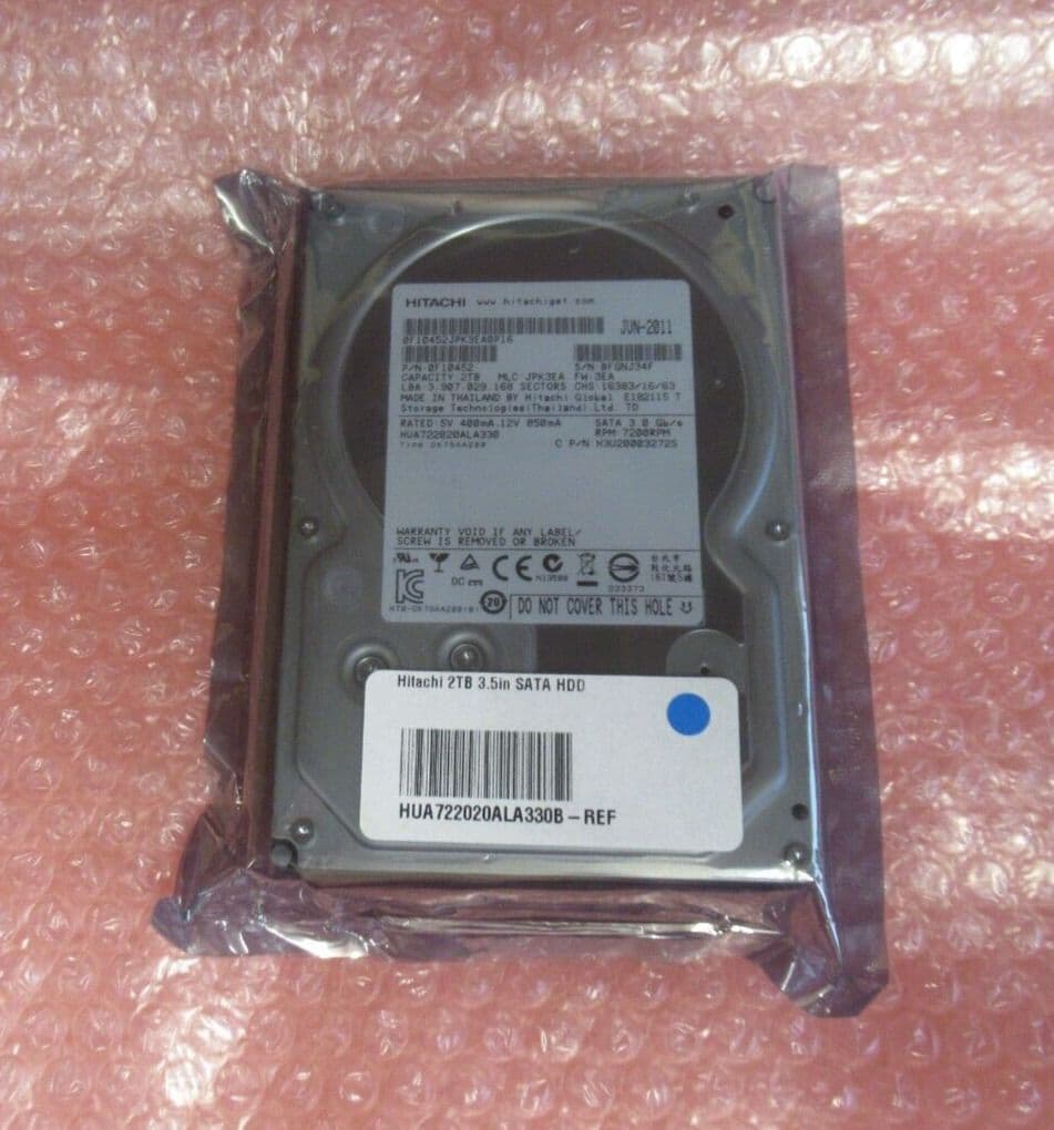 Hitachi Ultrastar A7K2000 2TB SATA Hard Drive – 7200 RPM, 3.5in, HUA722020ALA330, 0F10452