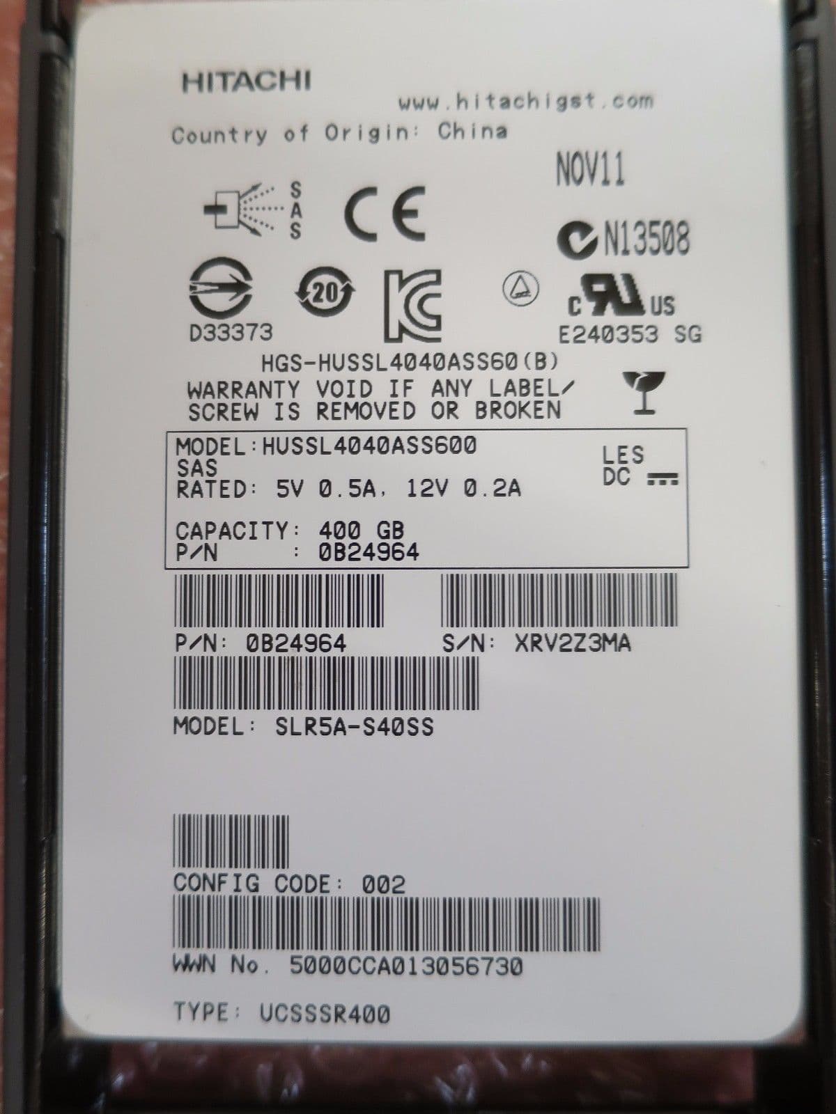 HITACHI VSP 400GB SSD DKC-F810I-400MCM 5541904-A HDS SFB5A