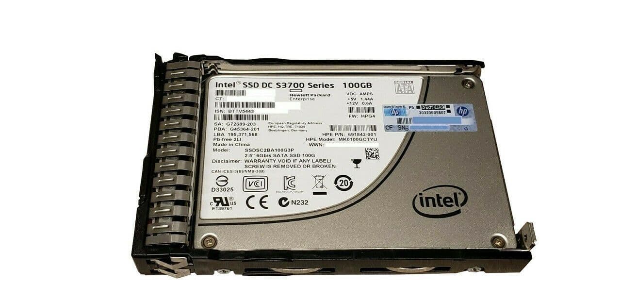 HP 100GB SATA 6GB/s EMLC SFF 2 5-IN SSD 692164-001 691862-B21 MK0100GCTYU
