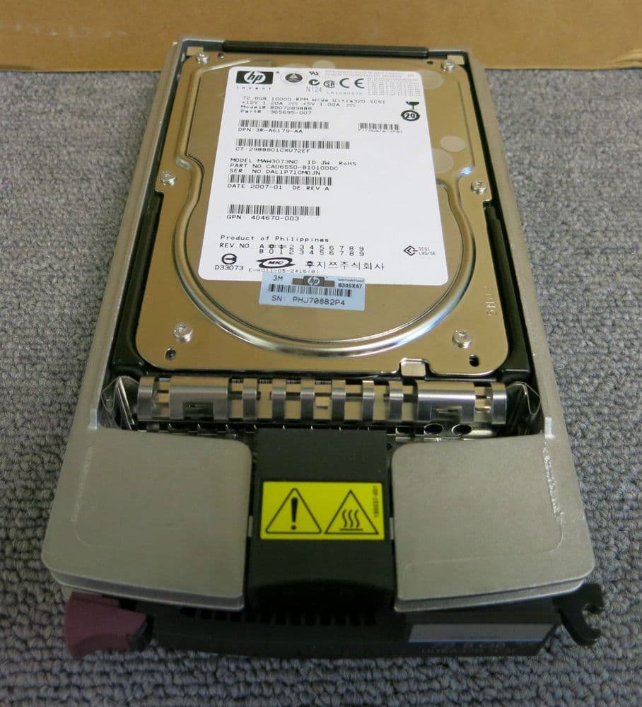 HP 365695007 BD07289BB8 72 8GB ULTRA320 SCSI 10K RPM Hot Plug Hard