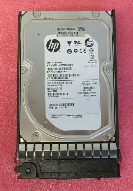 HP 3TB 7 2K 3 5" SATA 3G HotPlug Hard Drive HDD 628180001 628059B21