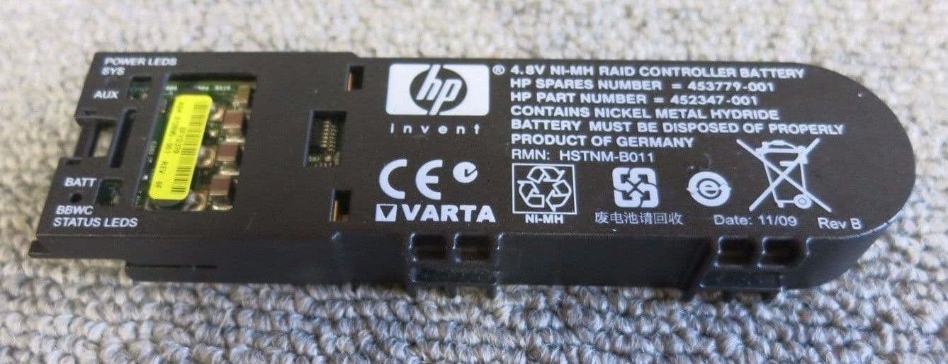 HP 452347001 453779001 PSeries 4 8V NiMH RAID Controller Battery