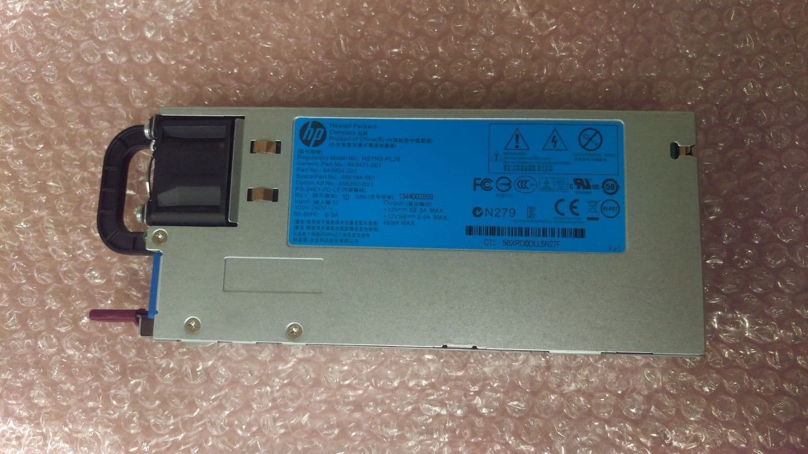 HP POWER SUPPLY HOTPLUG 460W 5 x LOT HP 460W Power Supply PSU DL180 ML350 ML370 DL380 DL360 G6 G7  643931-001