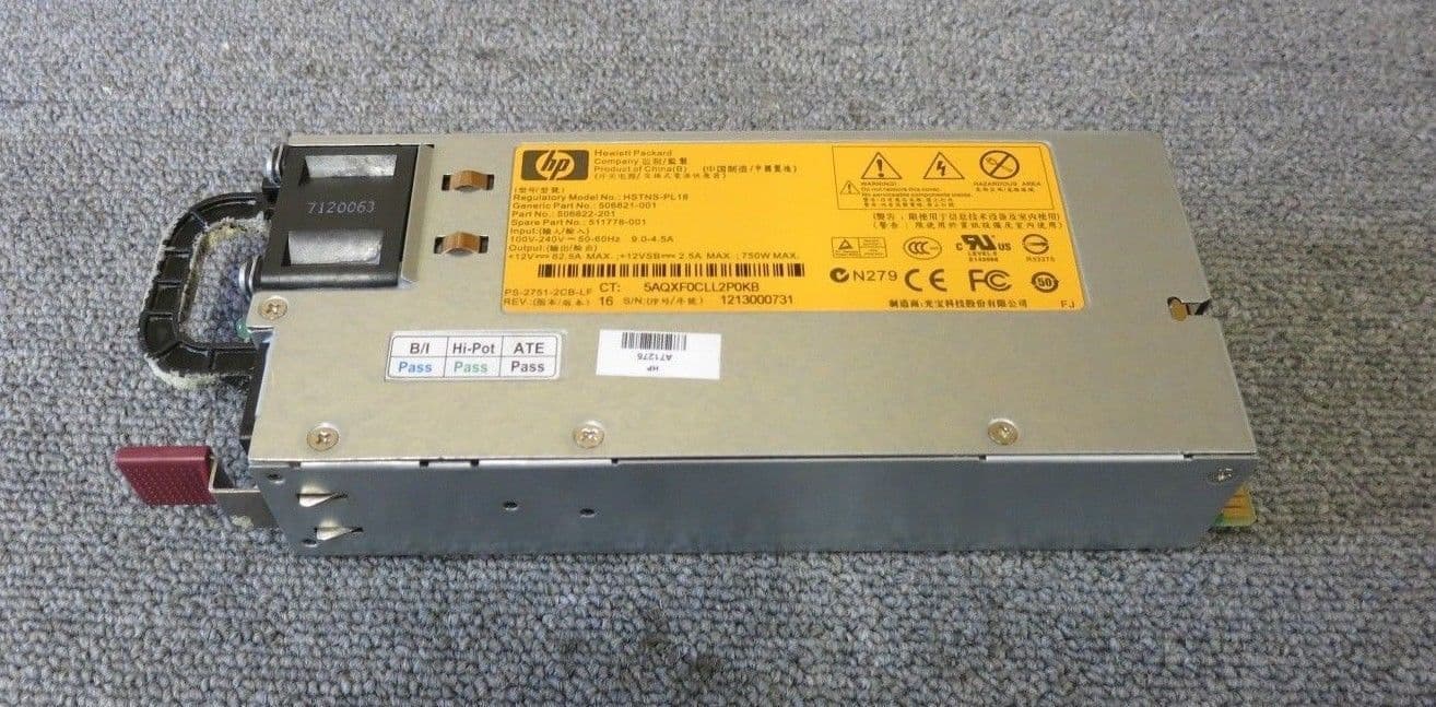 Fuente De Poder - 511778-001 HP ProLiant HP ProLiant DL360 G6 DL380 G6 Dl360 G7 Dl380 G7 750w A