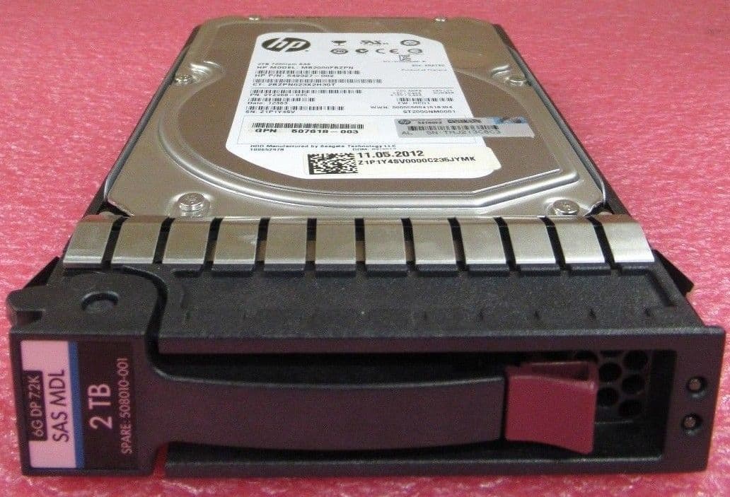 HP 508010-001 2TB SAS 7.2K 6GB/s 3.5 Inch Hard Drive - Clean Bulk Tested