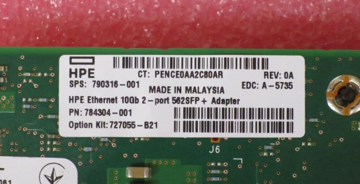 HPE 562SFP+ Dual Port 10GbE SFP+ PCIe Network Adapter - Part #790316-001, Tested & Working, 30-Day Warranty