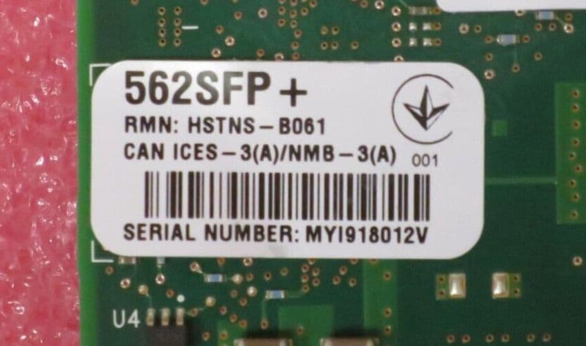 HPE 562SFP+ Dual Port 10GbE SFP+ PCIe Network Adapter - Part #790316-001, Tested & Working, 30-Day Warranty