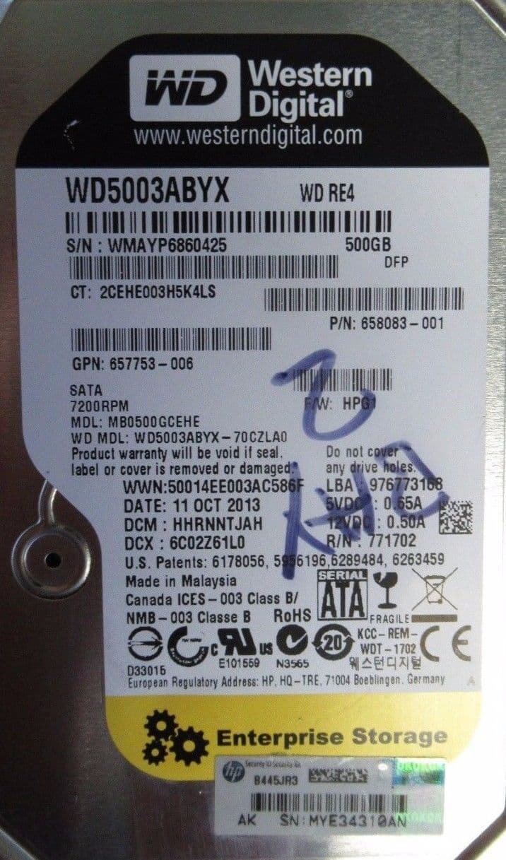 WD5003ABYX-18WERA0 - WD 500GB 7200RPM SATA 3Gb/s 3.5-in HDD - Foto 2