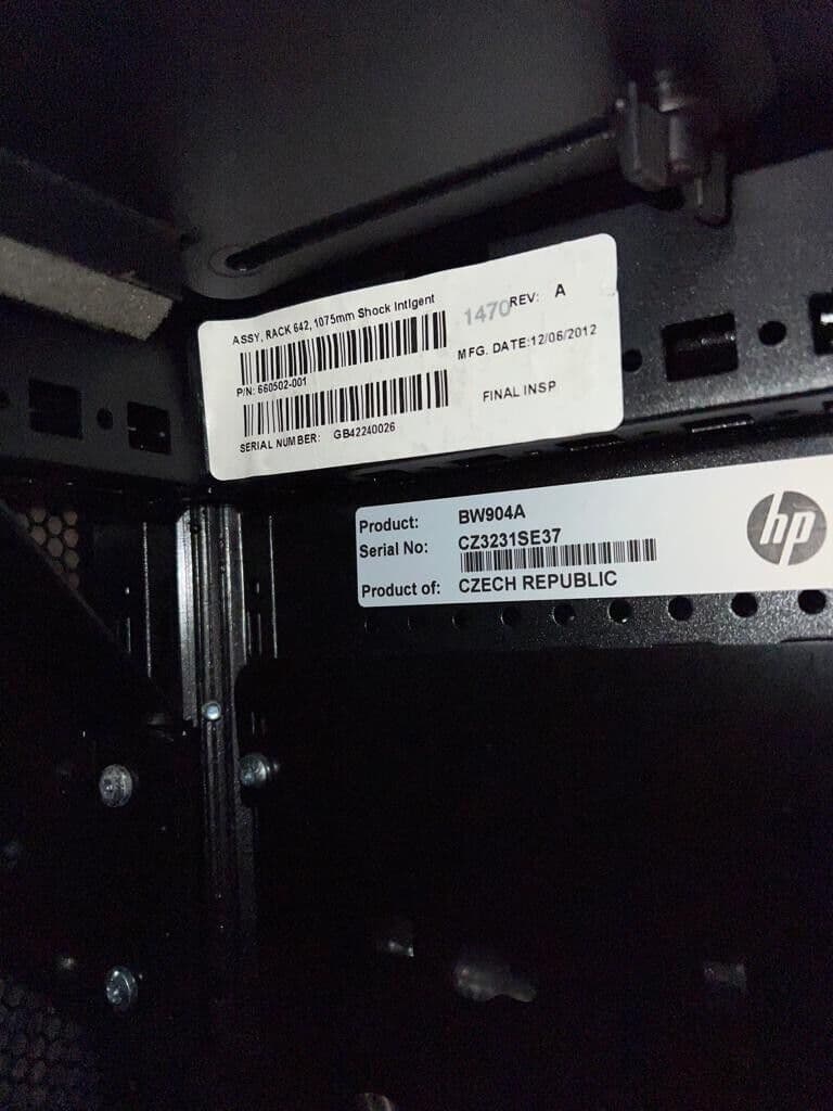 HP 642 G3 Rack 42U 600mm x 1075mm Enterprise Server Cabinet Enclosure ...