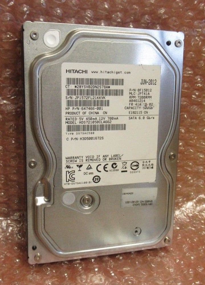 HP 647466-001 Hitachi Deskstar HDS721050CLA662 500GB SATA III 3 5" Hard ...