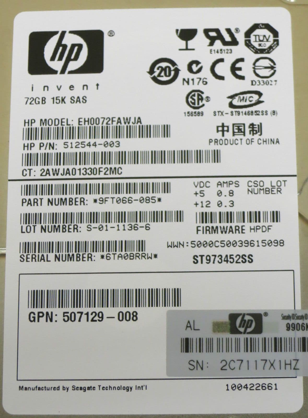 HP Hdd Server Sas 72GB 2.5" 10k Buy, Best Price In , Al Ahmadi