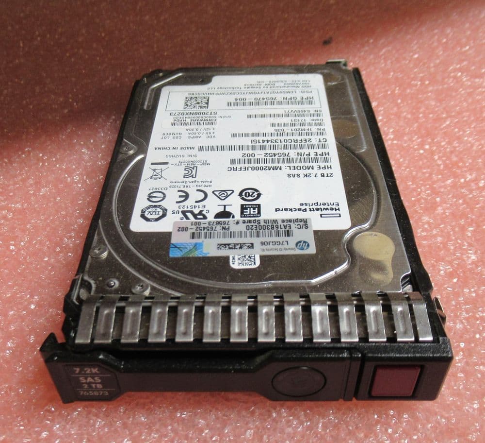 HP 765873-001 765466-B21 2TB 7200RPM SAS 12G Hot plug hard drive HDD