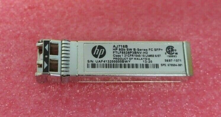 HP AJ716B 8G 8Gb FC B-Series 670504-001 FTLF8528P3BNV-H2 SFP ...