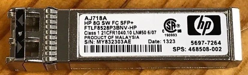 HP AJ718A SFP 8Gb SW FC SFP Optical Transceiver FTLF8528P3BNV-HP