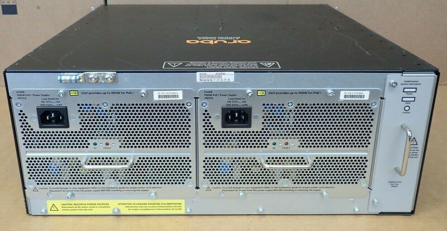 HP Aruba 5406R zl2 J9850A 6-Slot Switch Chassis 24P Gig-T Module J9986A ...