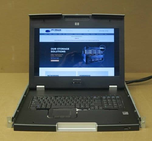 HP AZ884A TFT7600 G2 17.3" 1U TFT LCD Console Monitor Rackmount Rack + rails