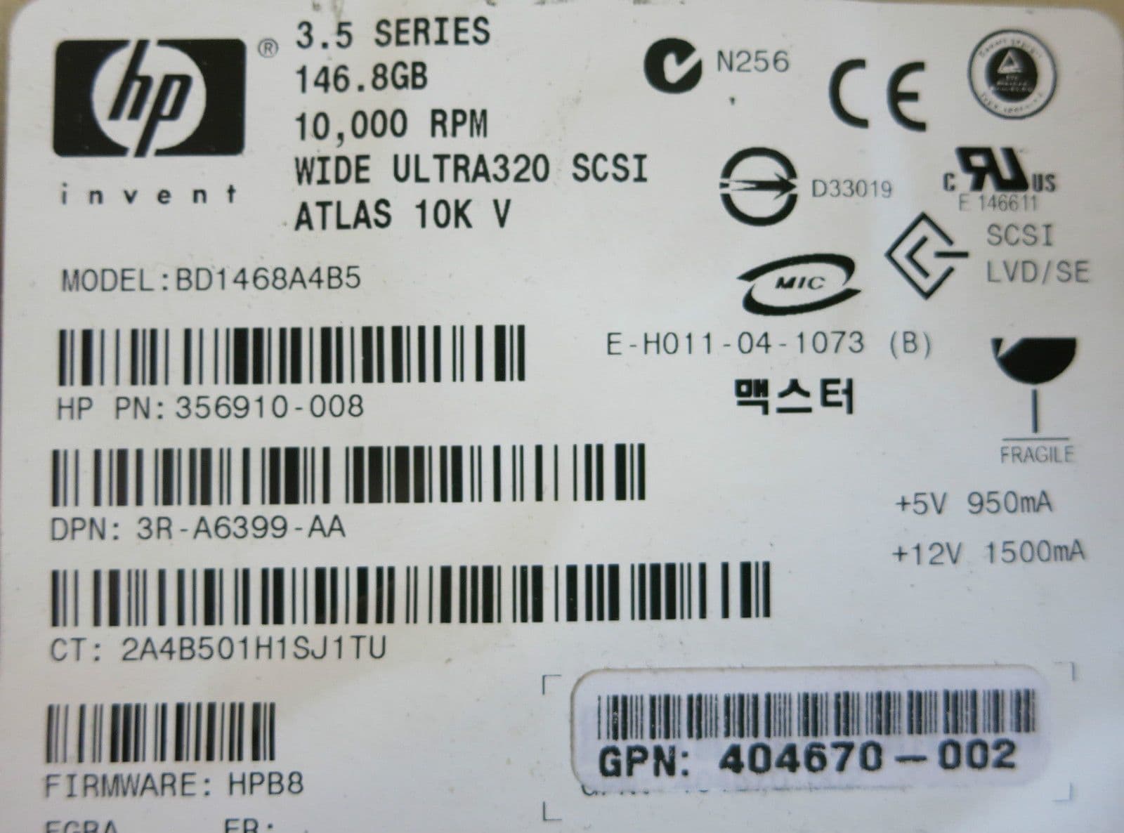 Disco Rigido Hot-Plug Wide Ultra3 SCSI 36,4 GB – Impact BF03685A35 – Aperto Mai Usato