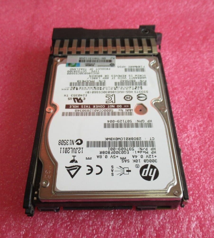 HP EG0300FBDBR 597609-001 300GB 10000RPM SAS 6Gbps Hot Swap 2 5& x22 ...