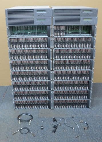 HP EVA8100 EVA 8100 - 4 Controllers, 16 Shelves Arrays, 96Tb With Cables + Rails