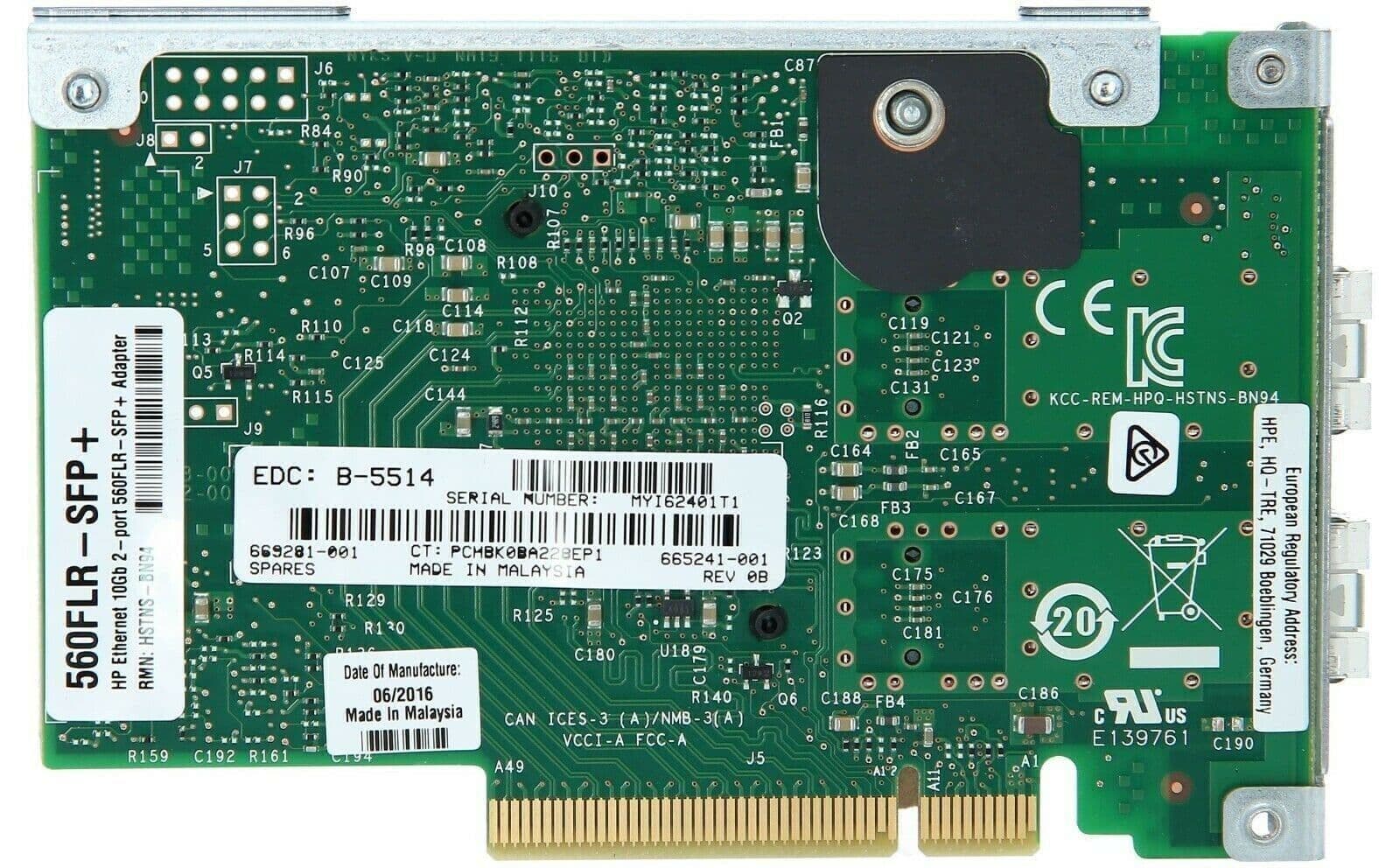 HP FlexFabric 560FLR-SFP 10GB 2-Port Network Adapter 665241-001 665243-B21