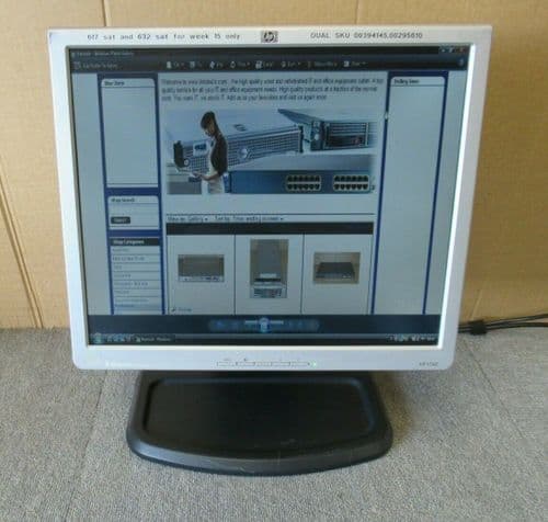 HP L1740 374166-201 396638-001 17" LCD TFT Flat Screen Monitor Speakers VGA DVI