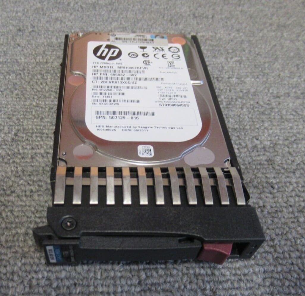 thumbnail image 2 of HP 1TB 2.5 SFF SAS Hard Drive – 7200RPM, 6Gbps, Hot Swap (Model: MM1000FBFVR) 2 of 4