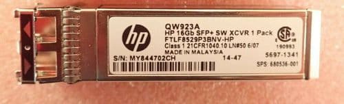 HP QW923A Finisar 16Gb FC SFP+ Transceiver Module FTLF8529P3BNV-HP 680536-001