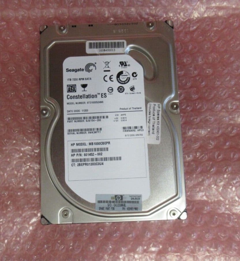 HP Seagate ST31000524NS 432401-002 Constellation 1TB 7200RPM 3 5" Hard ...