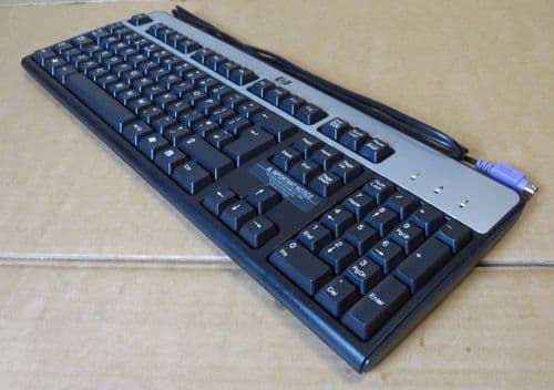 HP SK-2880 Black Silver Keyboard PS2 Wired QWERTY 382925-031