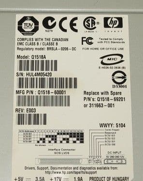 HP StorageWorks Ultrium 460 LTO 2 Q1518A Back Up Tape Drive 311663-001