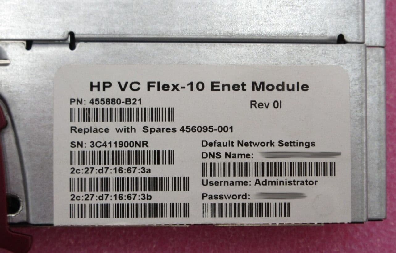 HP Virtual Connect VC Flex-10/10D Module 455880-B21 456095-001 For ...