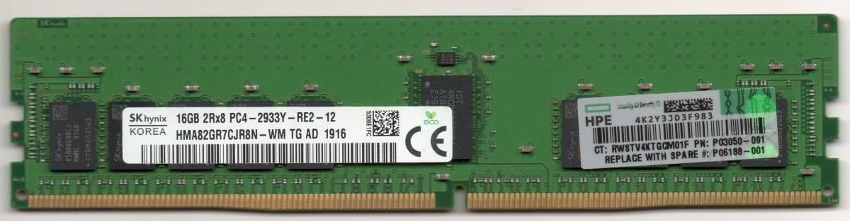 HPE DDR4 16GB 2Rx8 PC4-3200AA-RE2-14 3枚 HPE DDR4 16GB 2Rx8 PC4-3200AA-RE2-14 3枚 SK Hynix 16GB 2Rx8