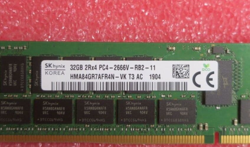 HPE 32GB 2Rx4 DDR4 PC4-2666V ECC REG Server Memory 850881