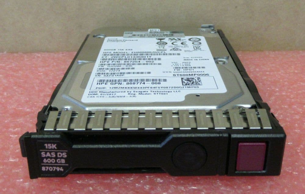 HDD HP HPE 600GB 15K SAS 2.5 Pollici Con Caddy - 875217-002 - Testato E Funzionante (Usato)