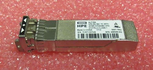 HPE AJ718A SFP 8Gb SW FC SFP+ Optical Transceiver AFBR-57D9AMZ-HP4 468508-002