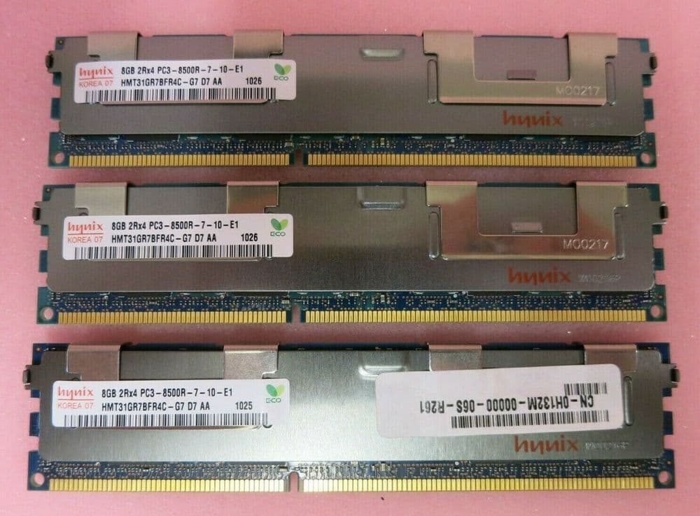 Hynix HMT31GR7BFR4C-G7 H132M 24GB 3x8GB PC3-8500 DDR3 ECC CL7 240P Memory