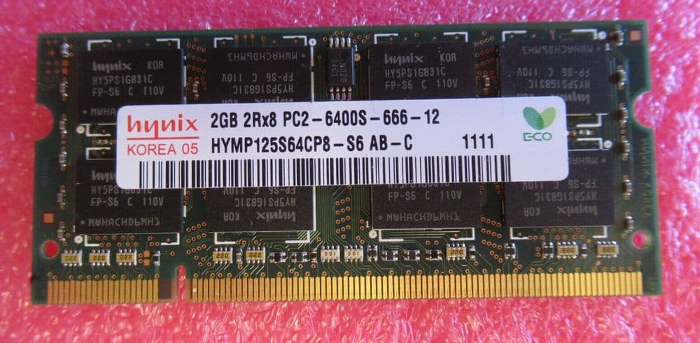 Hynix HYMP125S64CP8-S6-AB 2GB PC2-6400 DDR2-800MHz CL6 200-Pin SoDimm ...