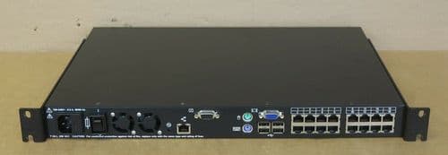 IBM 1735-2GX 2X8 Local Console Manager KVM Switch 16-Port 1U Rack Mount 39M2878